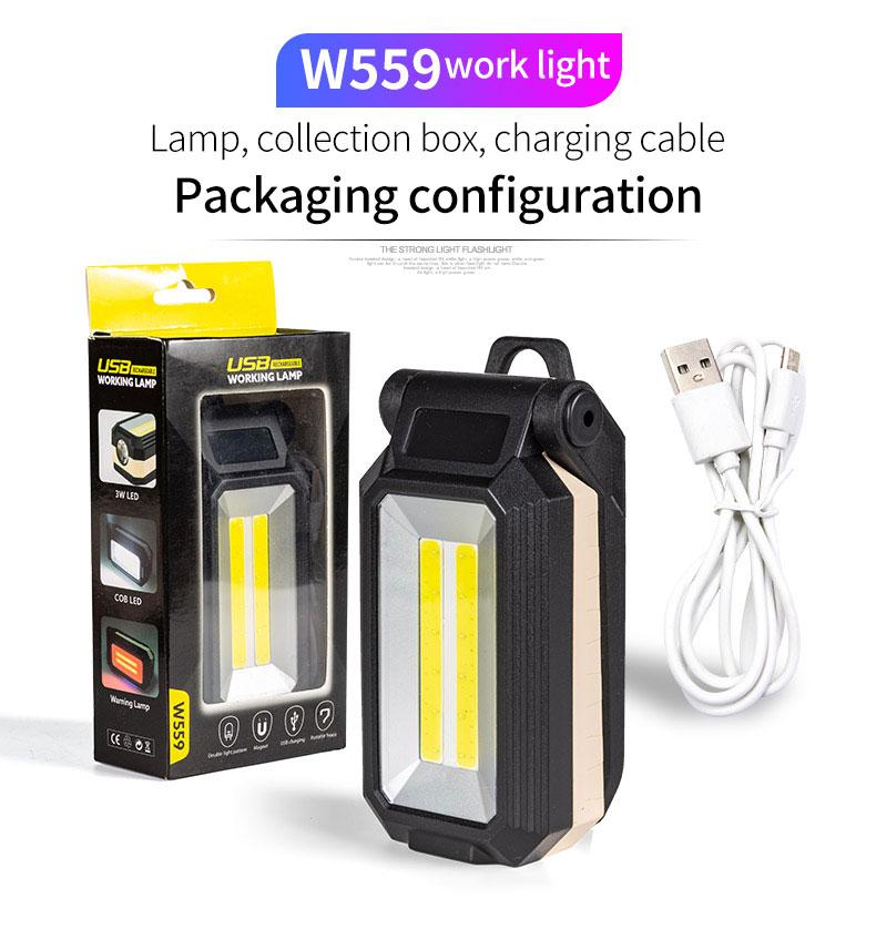 COB Magnetic Work Light Adjustable Folding Strong LED Searchlight Flashlight Waterproof Emergency Camping Tent Lantern With Hook