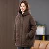 Women's 2024 Winter Hooded Cotton Jacket - Mid-Length, Loose Fit, Plus Size, Casual Warm Coat for Middle-Aged Moms