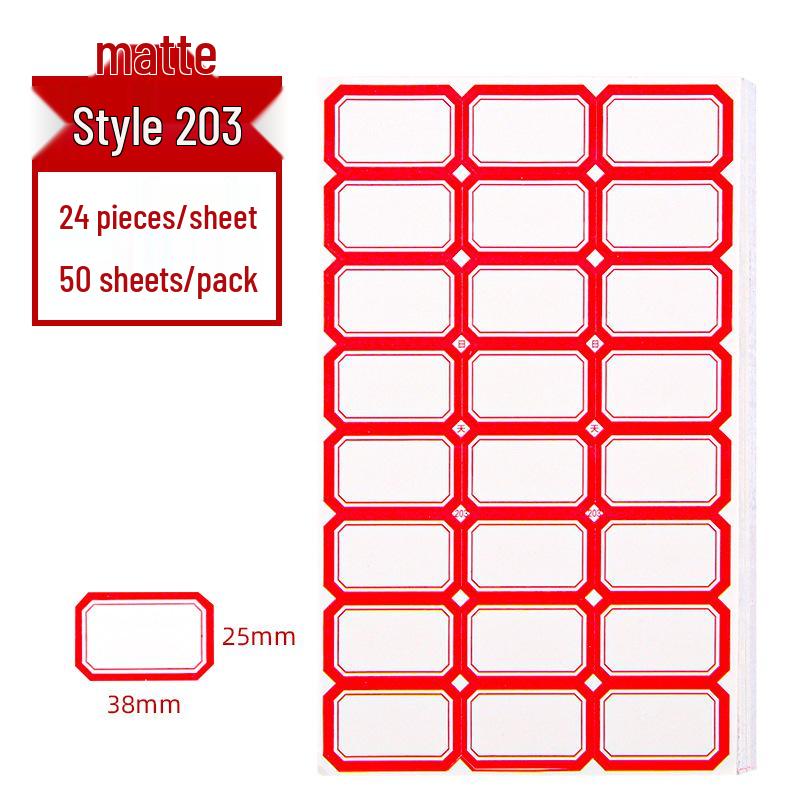 Self-Adhesive Label Paper - 68 Sheets for Handwritten Name and Classification Stickers