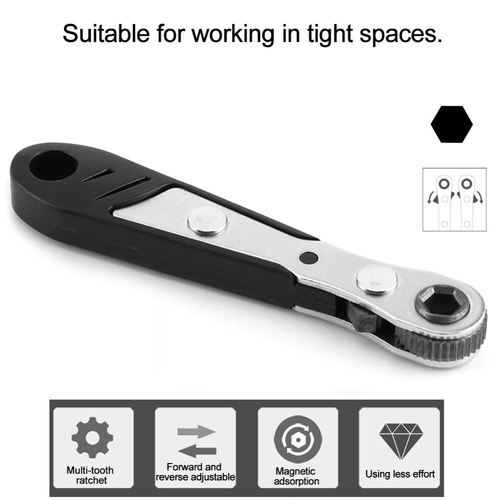 Black / Orange Mini Ratchet Wrench 36 Tooth Mechanism Quick Release Wrench Electronic Technicians чёрный