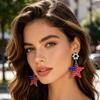 USA Flag Acrylic Dangle Drop Earrings Independence Day-Themed Earrings Comfortable To Wear Multiple Styles for Sports Holiday Outfits
