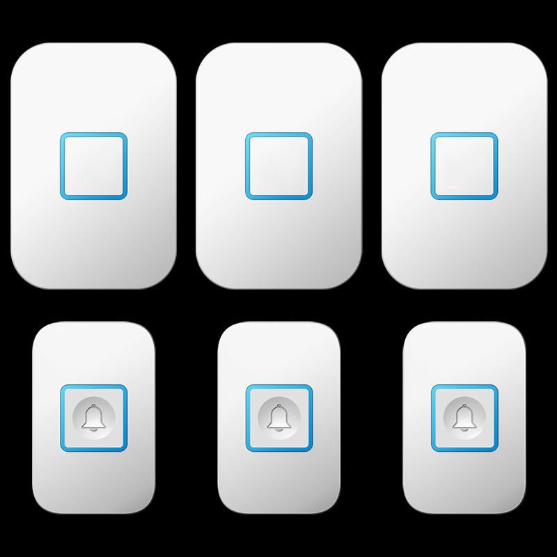 Multi-Region Long-Range Wireless Doorbell with Remote Control белый