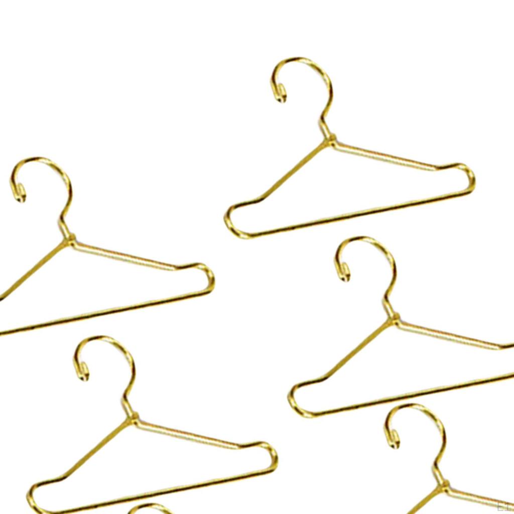 10 Pcs Dress Outfit Holder Dollhouse Furniture Bedroom Decor Doll Clothes Hangers for