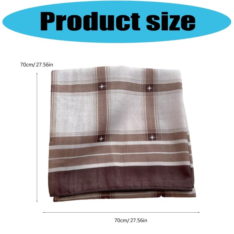 Underweight Cotton Scarf With Timeworn Checkered Pattern Soft Friendly Square Neckwear for Daily Outfits