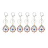 6Pcs Eye Keychains Durable Metal Stylish Rhinestone Bright Colors Lobster Clasp Keychain for Car Handbag Purse