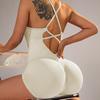 European And American Seamless Sexy Cross Back Short Gathering One-Piece Yoga Suit Women'S Jumpsuit