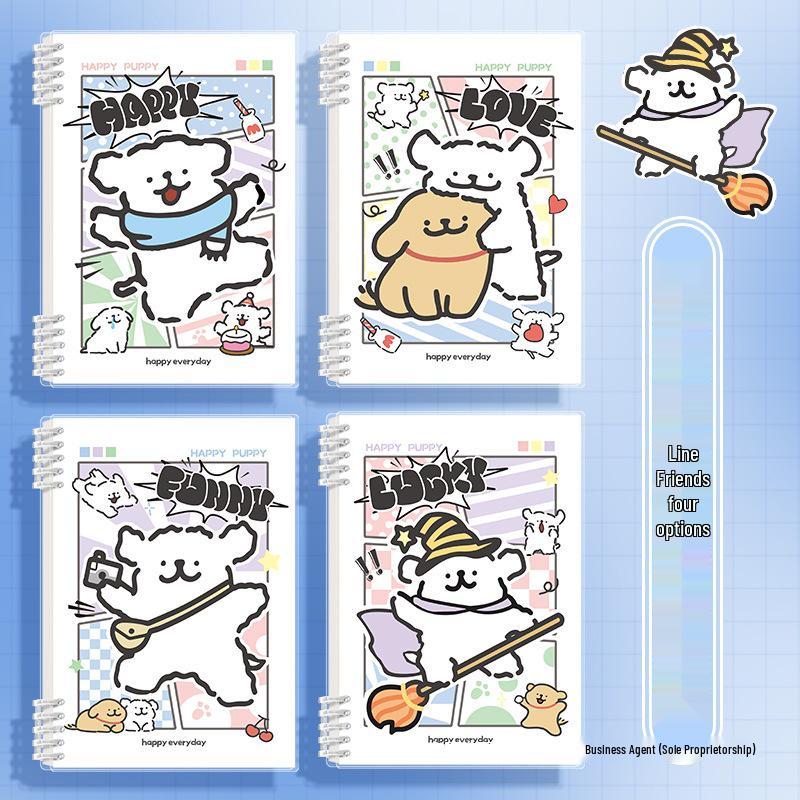 Internet Celebrity Cartoon Puppy Ring Binder: Set of 5 High-Value Notebooks & 7 Journals