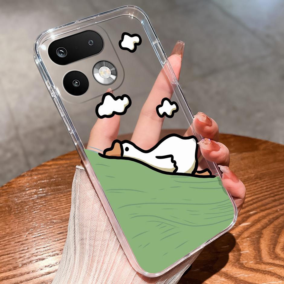 Cases For OPPO Realme 16 Pro 16 Pro Plus Yellow Duck Girl Antifouling Trendy Transparent Housing For Realme 16Pro 16 Pro+ Fundas