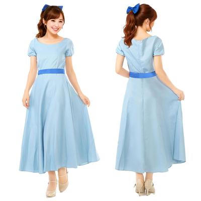 Monoii Wendy Cosplay Peter Pan Costume Dress, Women's, Light Blue, Halloween Costume, Sizes S, M, L, XL, D475