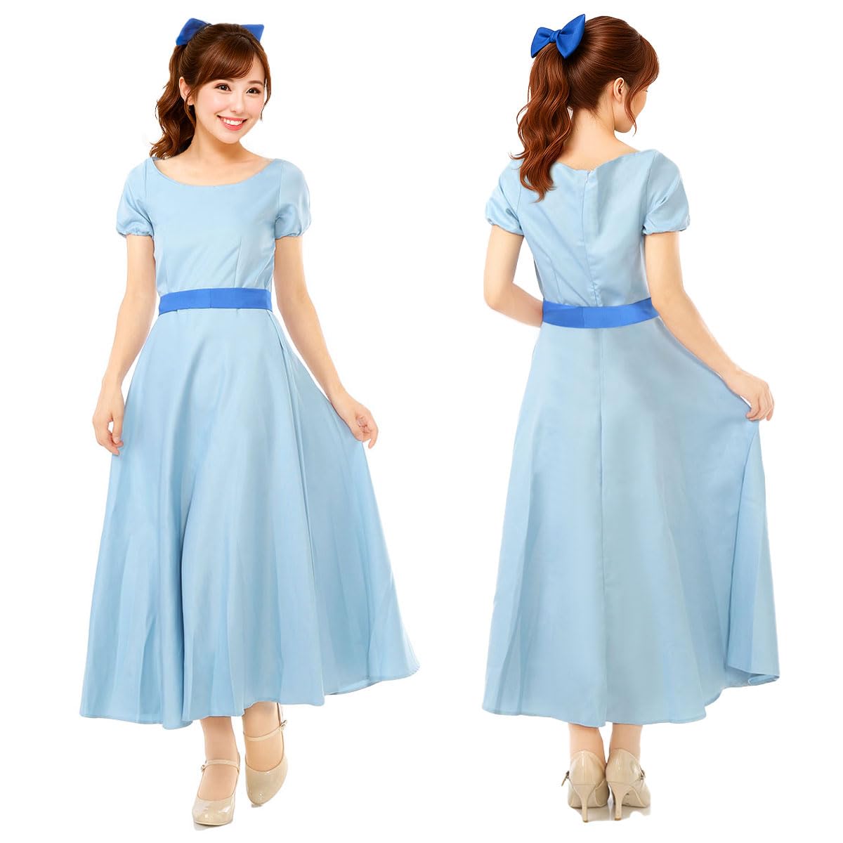 

monoii Wendy Cosplay Peter Pan Costume Dress, Women s, Light Blue, Halloween Costume, Sizes S, M, L, XL, d475