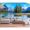 Arazzo Paesaggio Lago Montagne Rocciose Canadesi Appeso a Parete Per Soggiorno Camera da Letto Decorazione Arte Paesaggistica Stampa Decorazione Casa