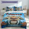 3pcs Custom Name Ice Age Dawn of the Dinosaurs Set,Includes 1 Duvet Cover and 2 Pillowcases,All-season Bedroom Decor