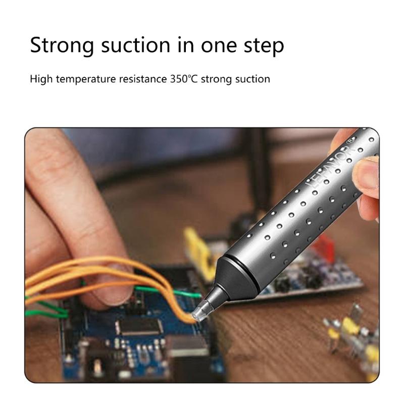 Solder Sucker Desoldering Pumps for Solder Removing Replaceable Heat Resistan Silicone Sucking Nozzle Desoldering Tool
