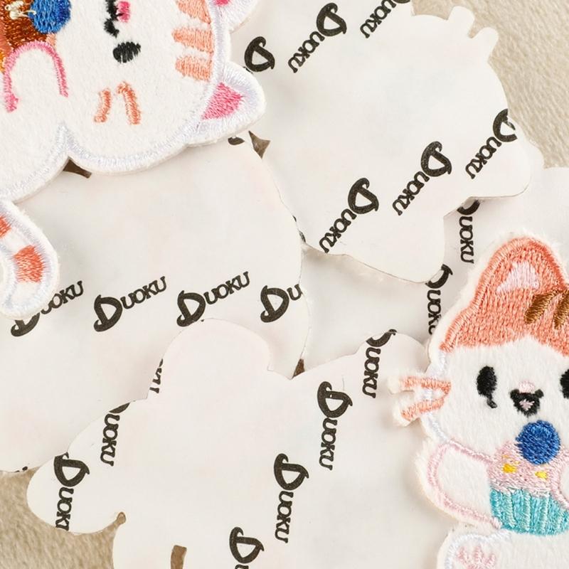Pack Of 6 Auto Adhesive Cartoon Rabbit Embroidery Patches Plush Fabric Stickers For DIY Crafts Clothing Bags Decors