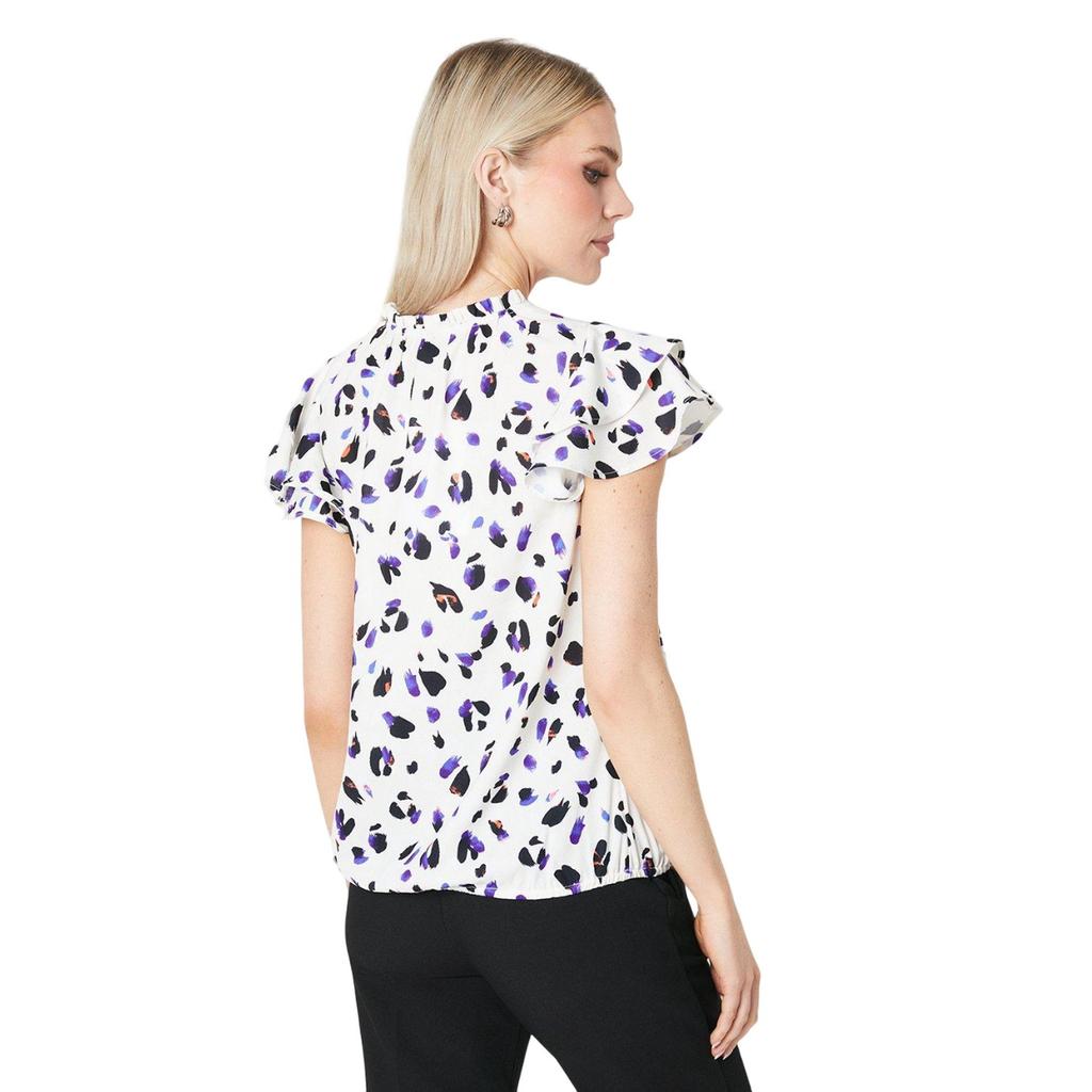 Principles Damen-/Damen-Oberteil mit Blasensaum und Flötenmuster und Animal-Print