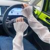 Lace Ice Silk Sleeves Gloves Transparent Driving Arm Sleeves Summer Sunscrean Sleeves  Driving