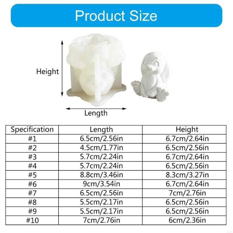 Handmade Rabbits Molds Cartoon Animal Silicone Molds Ornament Plaster Molds X3UC