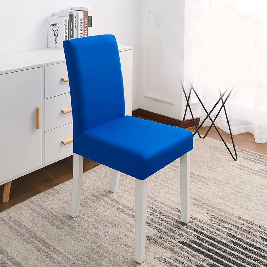 Elastic Chair Cover Removable Dust-proof Dining Room Seat Slipcover Solid Color