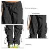 Pantaloni Cargo da Donna Stile Hip Hop Multitasche Casual Larghi Coulisse Pantaloni Cargo Baggy Neri L