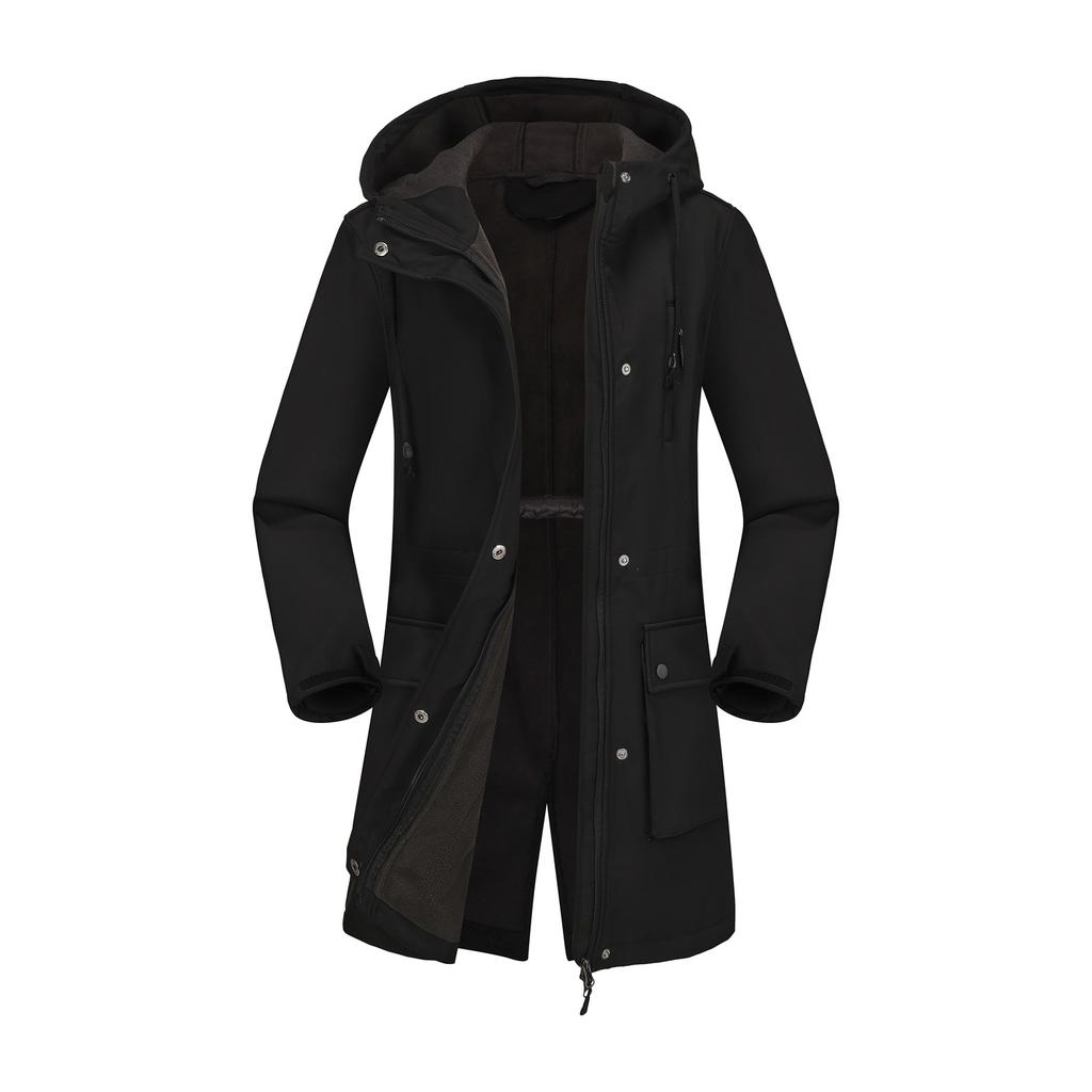 Medium-length Hooded Fashion Trend Women's Thickened Warm Mountaineering Clothing Rainproof Lightweight Comfortable Long-sleeved Cotton Clothing