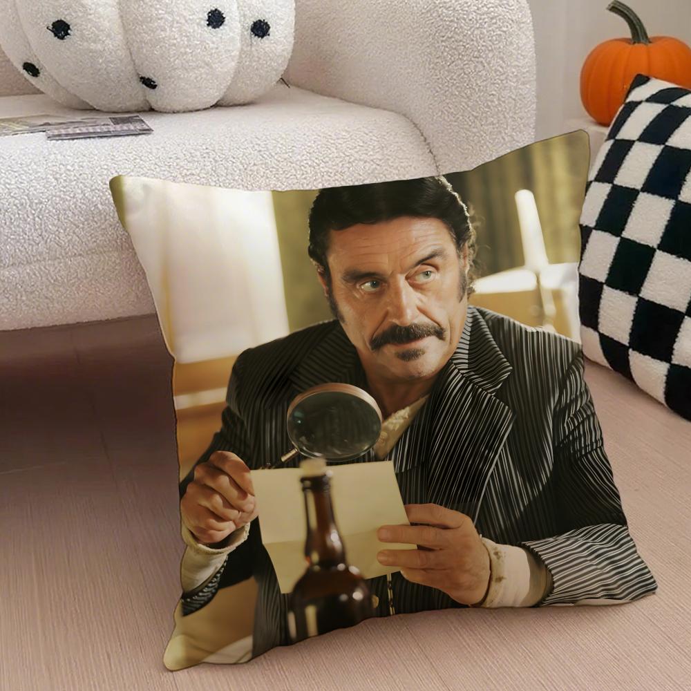 

IIan McShane Pillow Movie Star Cushion Cover Throw Pillow Cover Hidden Button Durable Polyester Chair Cushion 30X30cm