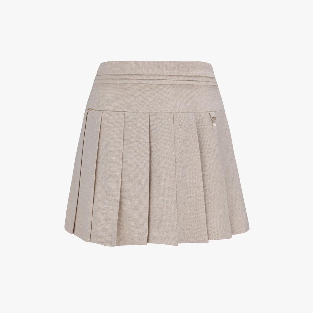 FAIRLIAR GOLF Twinkle Pleated Skirt (Beige)