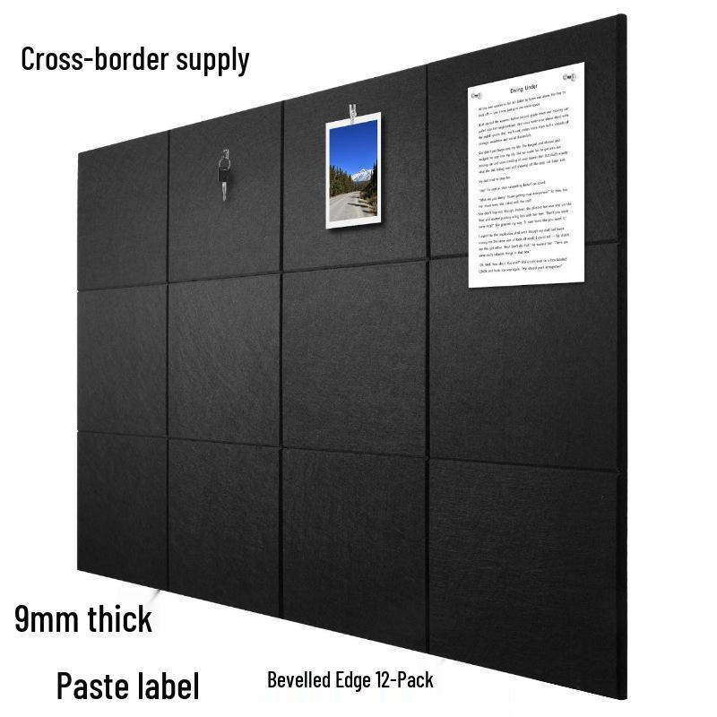 12-Piece Self-Adhesive Acoustic Panels - Soundproof, Eco-Friendly Polyester Fiber Wall Stickers