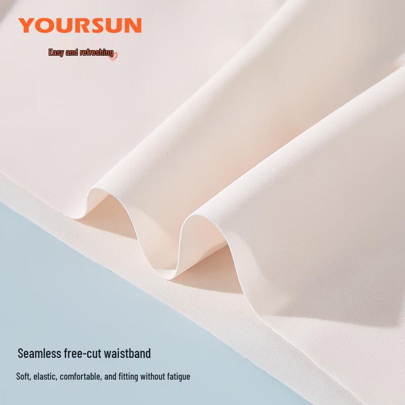 Yiershuang Women's Seamless Ice Silk Mid-Waist Briefs (4-Pack)