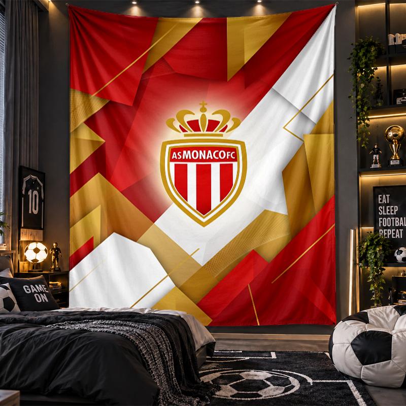 Wall Hanging Tapestry Monaco FC Print Cloth for Living Room Bedroom Home Decor