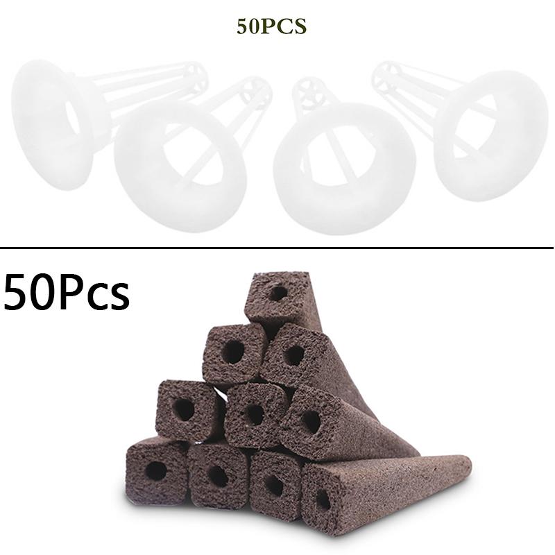 50/100pcs Plant Grow Basket For Aerogarden Plant Hydroponics Soilless Grow Sponges Seed Pods Garden Plant Basket Kit Set