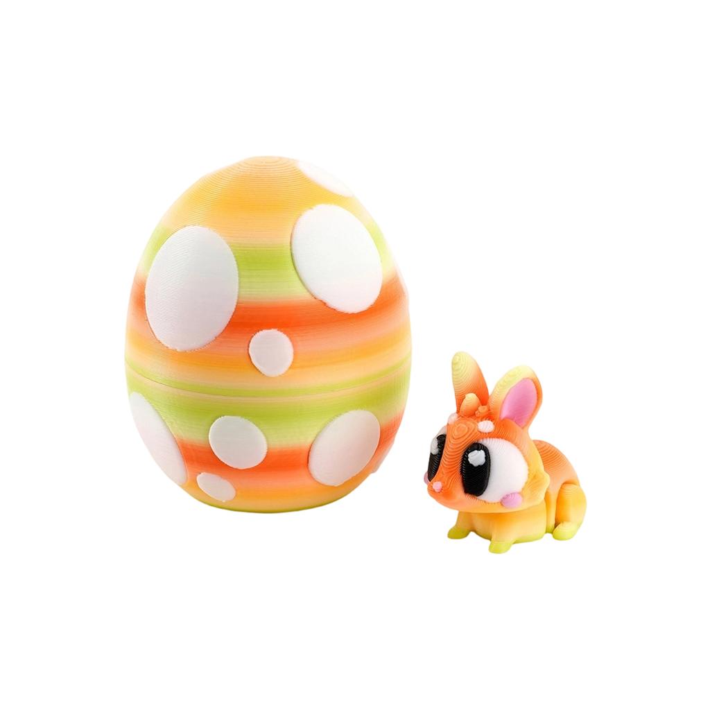 3D Printed Bunny Egg Figurine, Spring Easter Decorations, Tabletop Desk Ornament For Home Party,