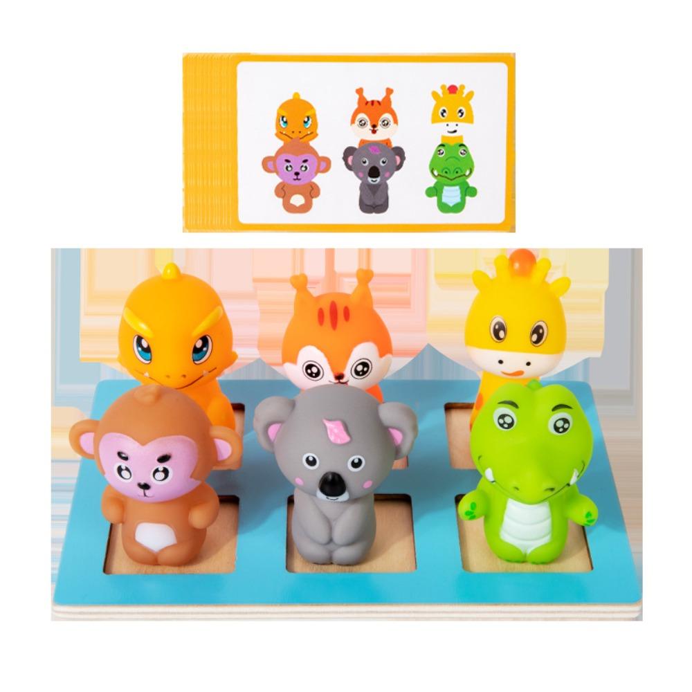 Montessori Spatial Training Board Game Matching Board Animal Matching Game  Preschool Training
