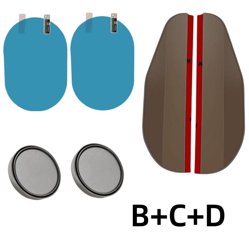 Small Round Reversing Mirror Auxiliary Mirror Wide Angle Adjustable Field of View Transparent Rainboard Rainproof Film