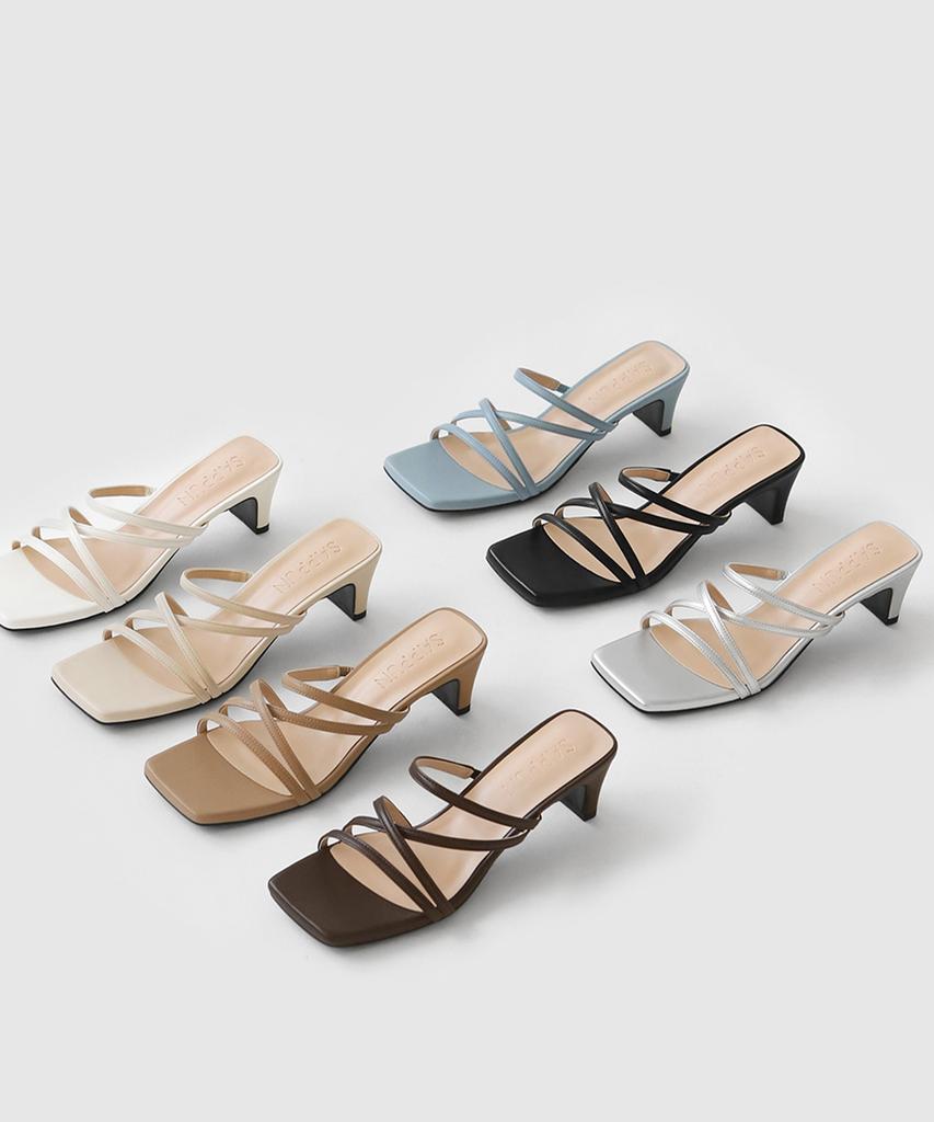 Sappun Natalie Square Strap Sandal Mules (5Cm)