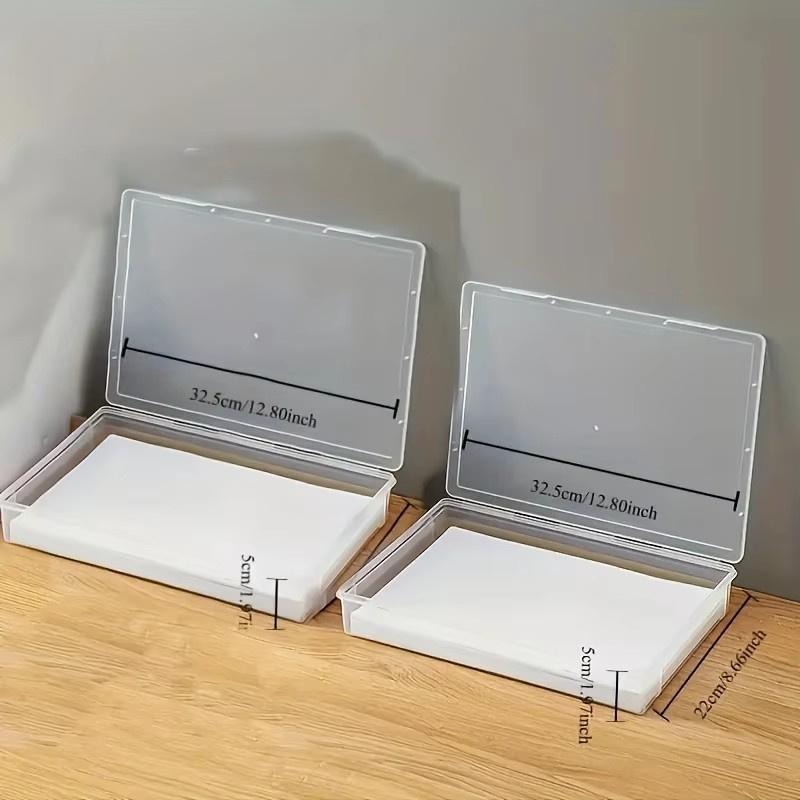 A4 Size Clear Plastic Storage Box With Flip Top Lid - Abs Material Dustproof Desktop Organizer For Office Supplies