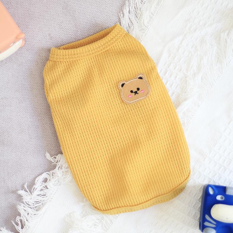 Bear Vest Pet Dog Clothes Cat Solid T-shirt Clothing Dogs Thin Small Fashion Chihuahua Summer Breathable Girl Pug Pet Vest York