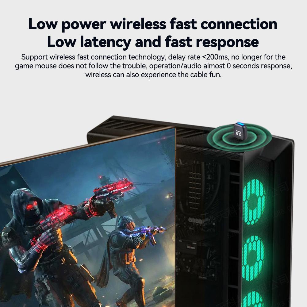 USB Bluetooth 5.4 Adapter Receiver Transmitter Drive Free for PC Speaker Wireless Mouse Keyboard Music Audio