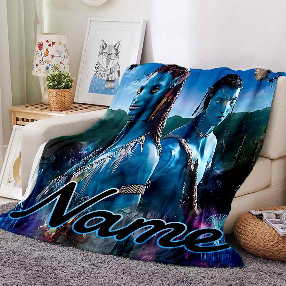 Coperta in Flanella Blu Fantasy con Avatar Nome Personalizzato Per Comfort Super Morbido e Carino per Viaggio Biancheria da Letto Divano Coperta per Divano