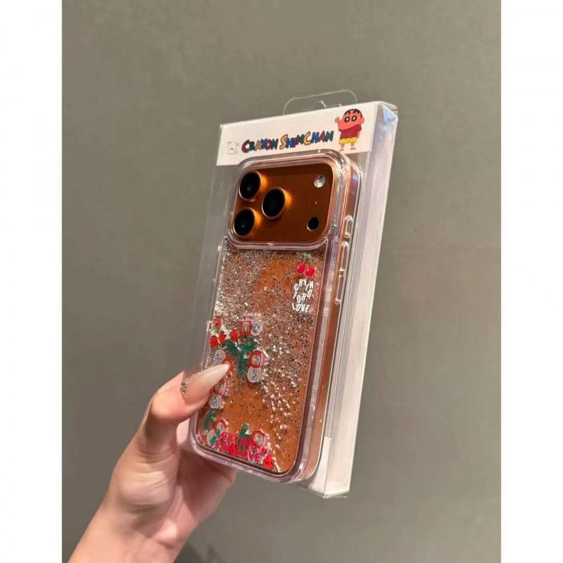 Transparent Quicksand Glitter Cherry Crying Baby for iPhone17promax Apple 16 Mobile Phone Case 15 Explosion 14pm
