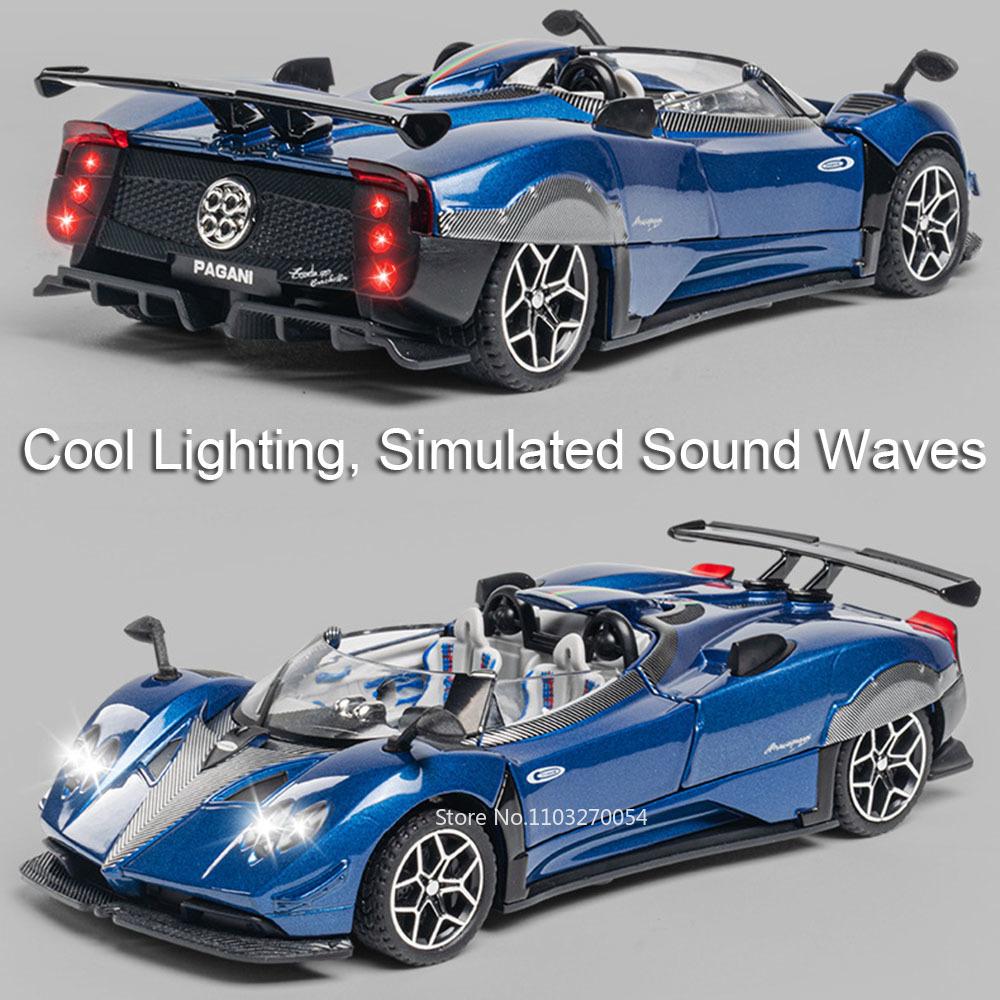 1:32 PAGANI Zonda HP R Miniature Car Diecast Alloy Model Toys Doors Opened Rubber Tire with Pull Back Vehices Collecting Hobbies