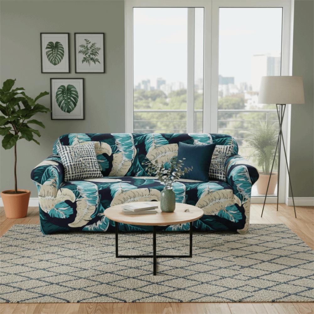 Dust Cover High Elasticity Sofa Cover Removable Print Design Couch Cover Breathable Washable Sofa Protector Home Decor
