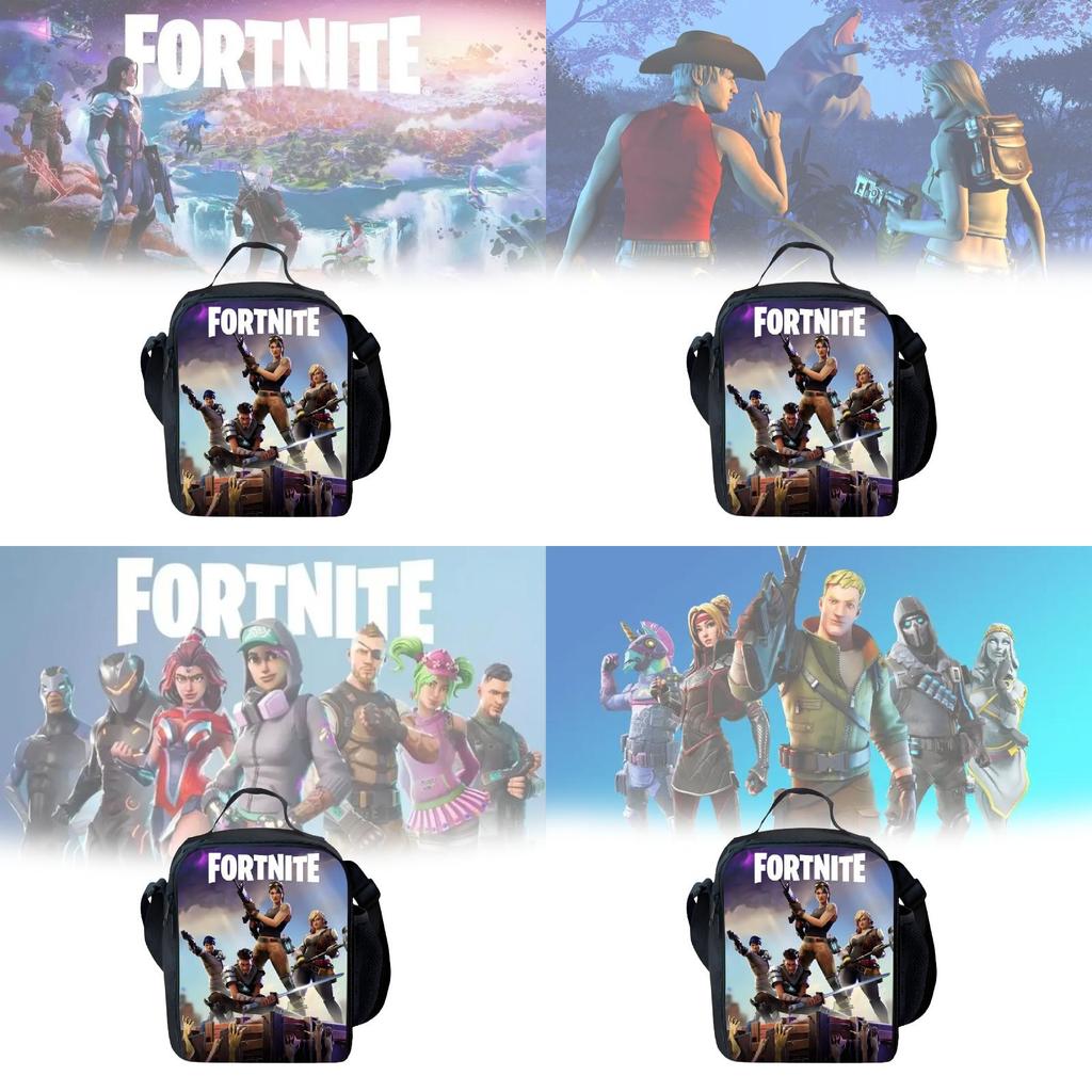 Fortnite Kreslená svačinová taška pro děti s prodyšnou oxfordskou tkaninou pro každodenní použití
