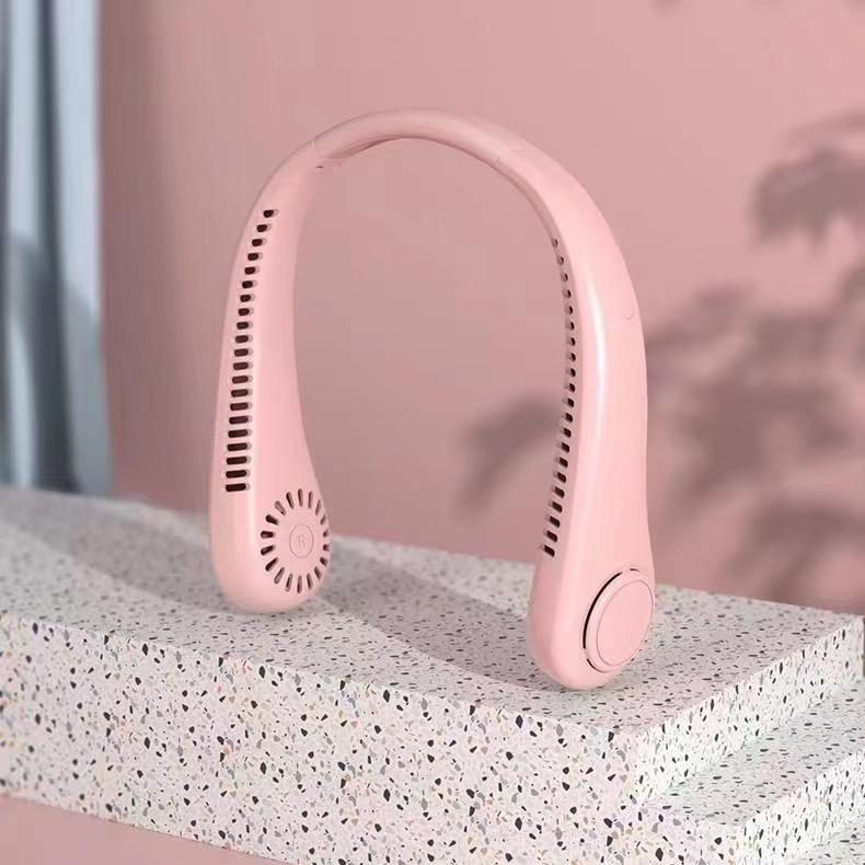 Silent Digital Neck Fan: Leafless, USB Rechargeable, Multi-Speed, Compact Design for Outdoor Sports