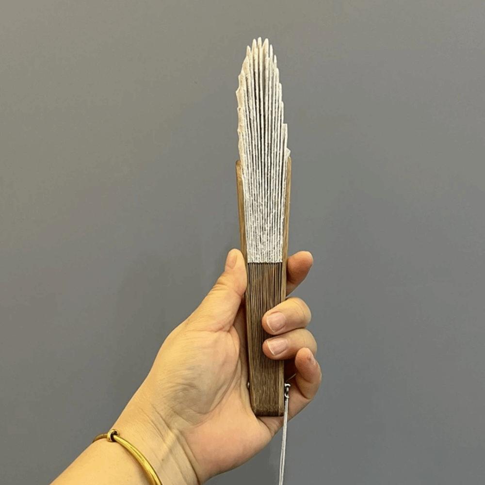 Vintage Folding Hand Fan Handmade Hand Cranked Fan Traditional Decorative Fan Gift Giving
