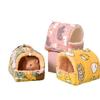 Casa Quente de Inverno para Hamster Pelúcia Mini Tapete de Gaiola Fofo Ninho para Porquinho da Índia