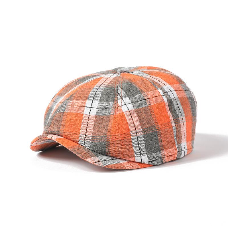 Bavlněný baret Pánská malířská čepice Newsboy čepice Klobouk Rybí kost Osmihranný klobouk
