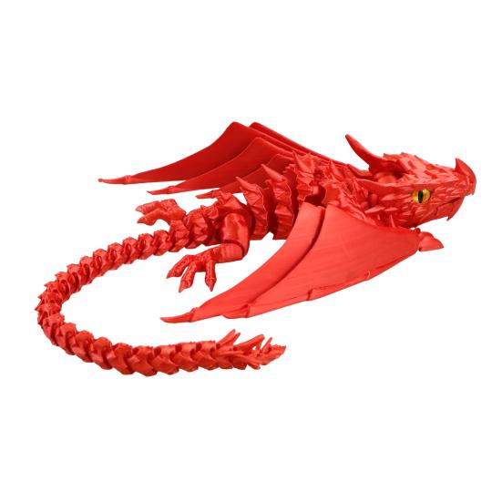 3D Printed Articulated Dragon with Wings Fidget Dragon Toy with Flexible Jaw Winged Dragon Desktop Pet for Home Office Decor Stress Relief