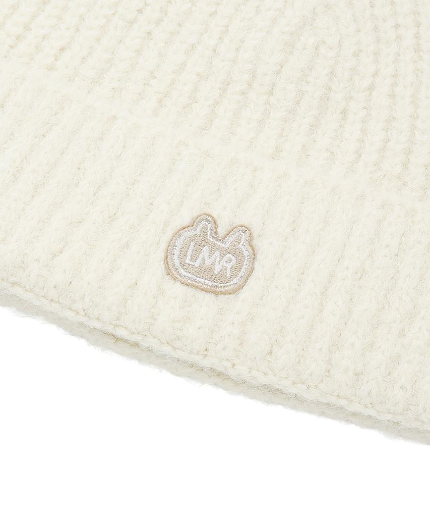 LMR Symbol Logo Embroidered Knit Beanie Ivory
