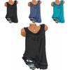 Women's Loose Sleeveless Vest T-shirt Blouse With Elegant Boho Lace Design In Plus Sizes