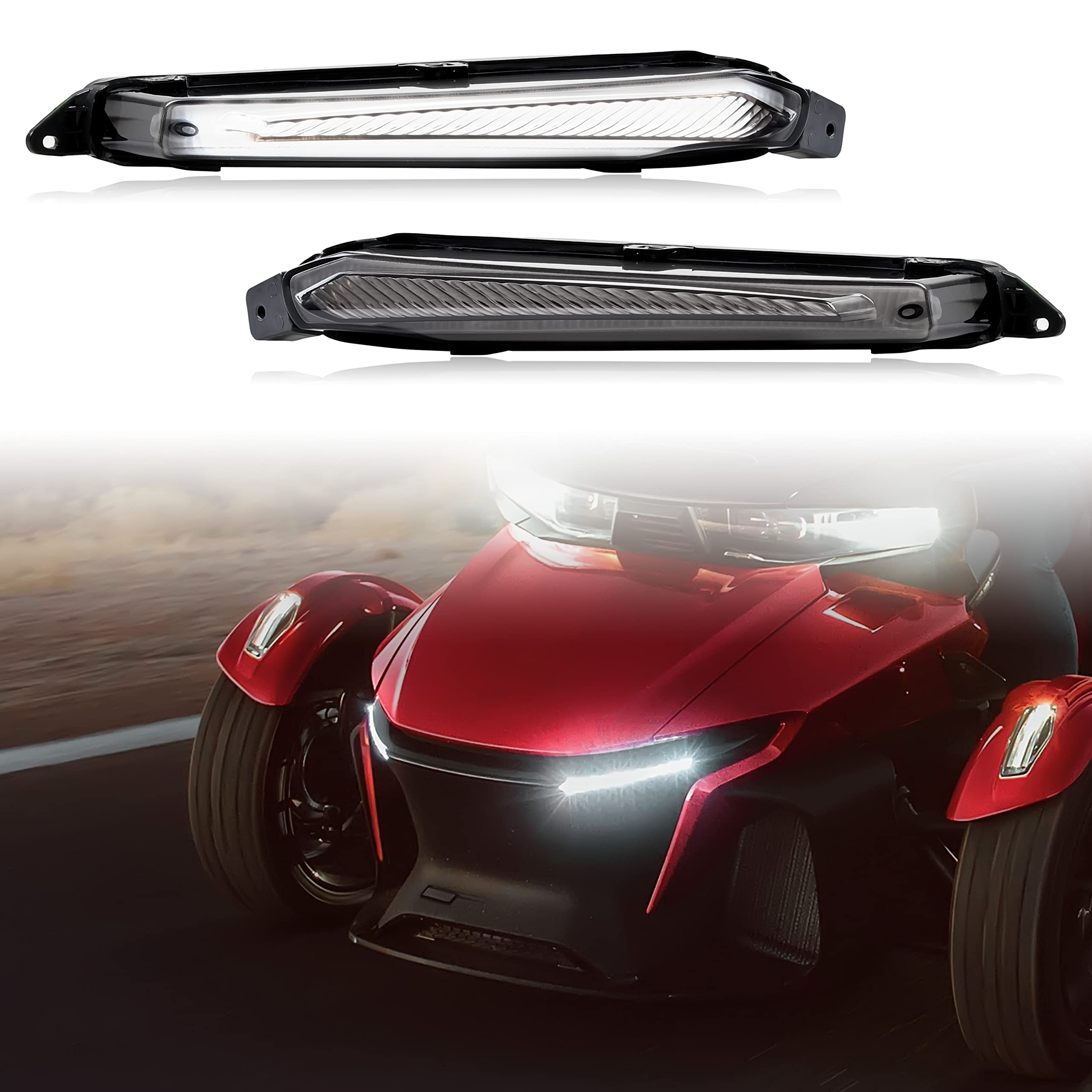 

SAUTVS LED Signature White Light Kit for LED Daytime Running Lights DRL Can Am Spyder RT Accessories Replacement Can-Am Spider, 2020-2025 (2pcs,